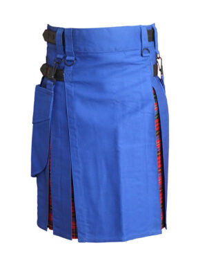 Hybrid Kilt Royal Blue - Tartan Box Pleated