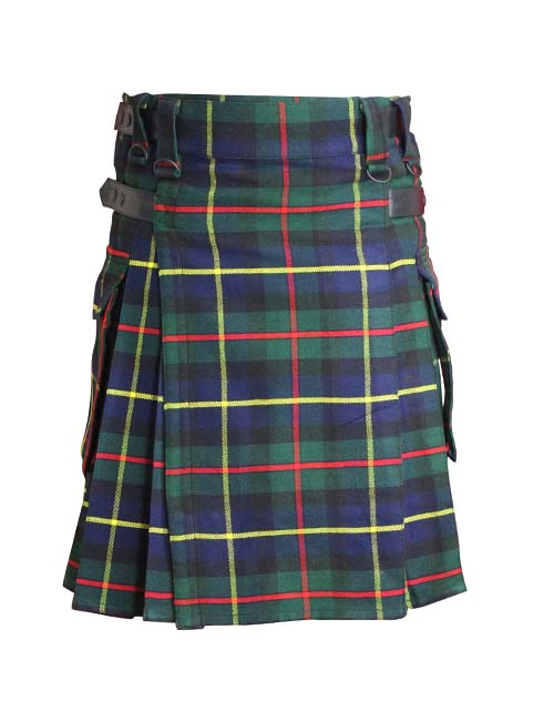 MacLeod Of Harris Tartan Contemporary Utility Kilt Heavy Weight 16oz With Leather Straps