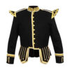 Pipe Band Doublet Fancy Collar Gold Braid and White Piping