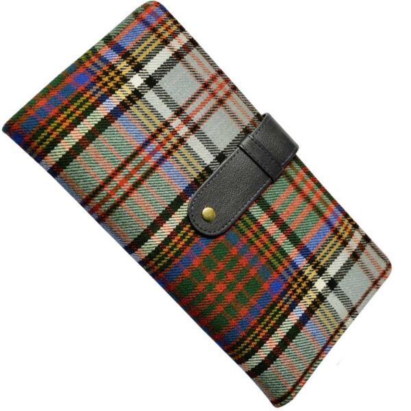 Tartan Fabric And Leather Travel Wallet