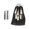 Synthetic Long Hair Sporran Black Body With 6 White Tassels And Chain Belt