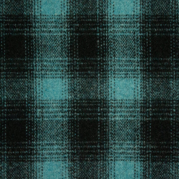 Aqua Blue Black Jacketing Tweed Fabric
