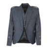 Blue Serge Wool Argyll Jacket With Vest