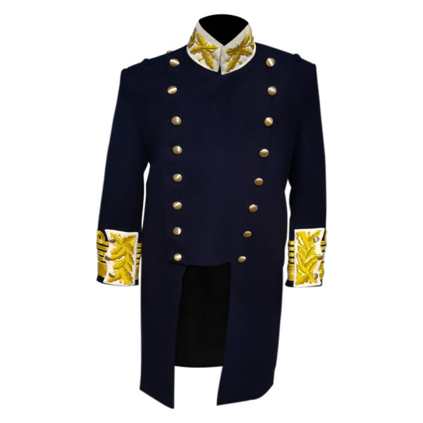 Hand Embroidered Civil War Officer Coat Double Breasted