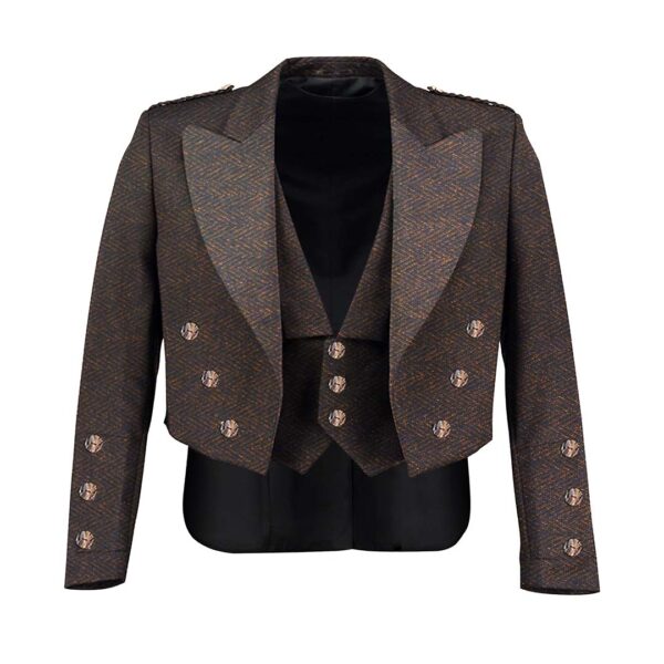 Custom Made Prince Charlie Tweed Jacket With Waistcoat