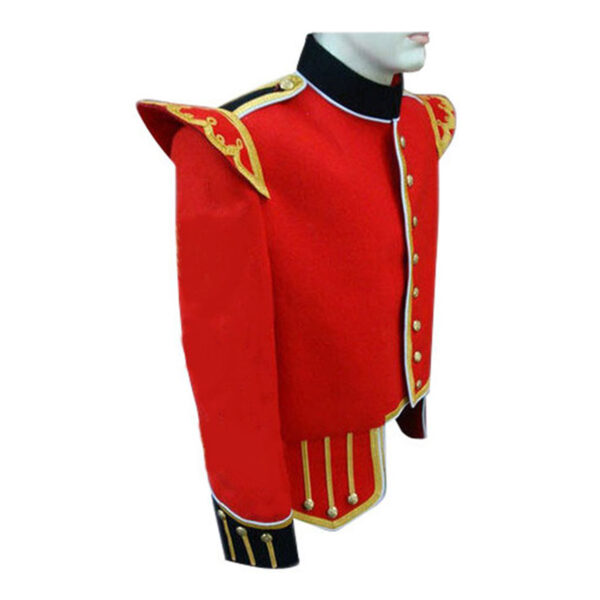 Pipe Band Doublet Blazer Wool With Gold Braid And White Piping