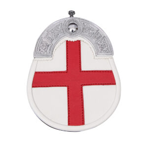 England Flag Leather Sporran With Chain Belt
