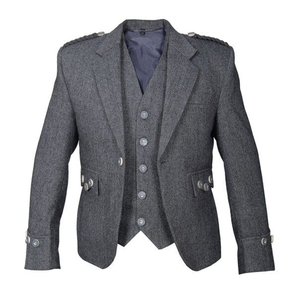 Grey Tweed Argyll Jacket With Vest