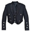 Prince Charlie Jacket Black With 3 Button Vest Shiny Satin Lapels