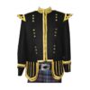 Black Doublet Fancy Blazer Wool With Gold Braid And Trim