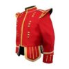 Red Doublet Blazer Wool Gold Braid And White Piping