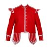 Red Doublet Blazer Wool With Silver Braid And Trim
