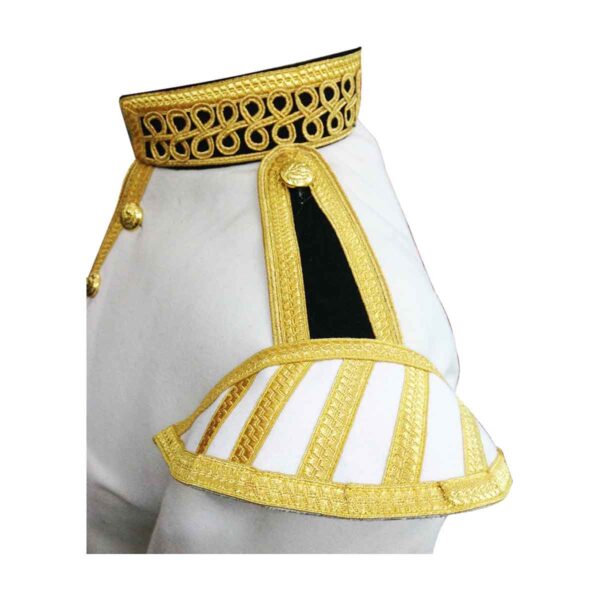 the-kilts-hub-pipe-band-doublet-white-blazer-wool-with-gold-braid-and-trim-black-collar